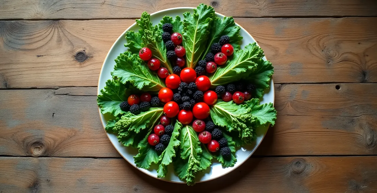 Arrangement regionaler deutscher Superfoods für gesunde Haut