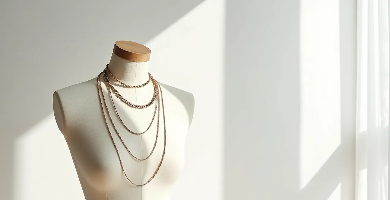 Elegantes Layering von personalisierten Halsketten in verschiedenen Längen