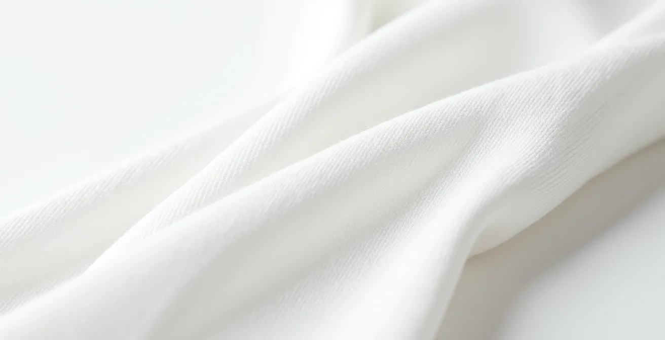 Makroaufnahme verschiedener Webarten und ihre Blickdichte bei weißen Stoffen