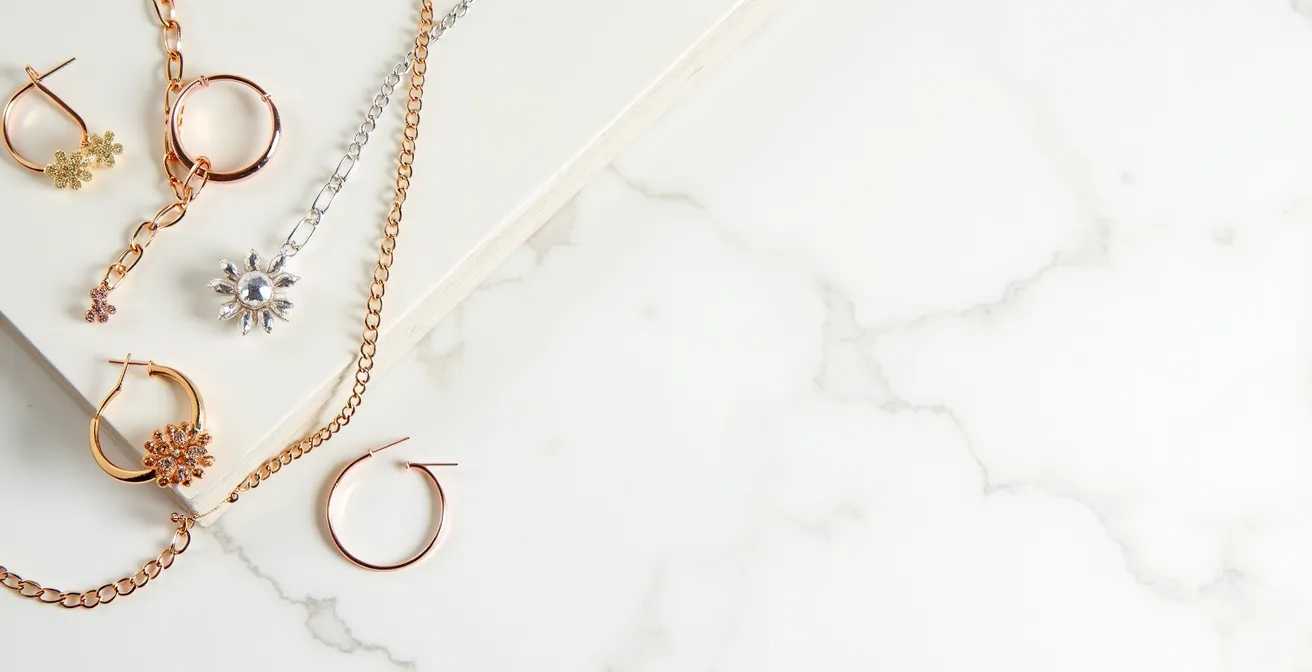 Harmonische Kombination von Roségold mit Silber und Gelbgold Schmuckstücken