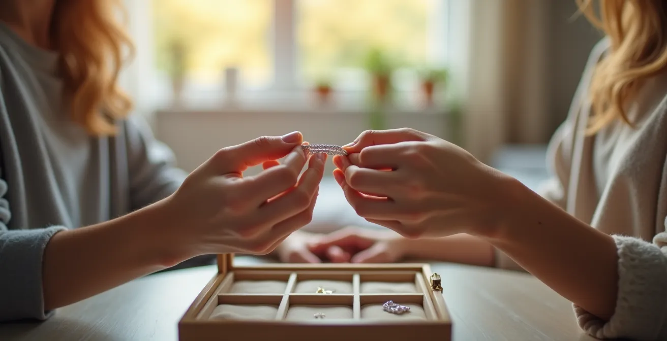 Traditioneller Taufschmuck und Schatzkiste für Meilensteine